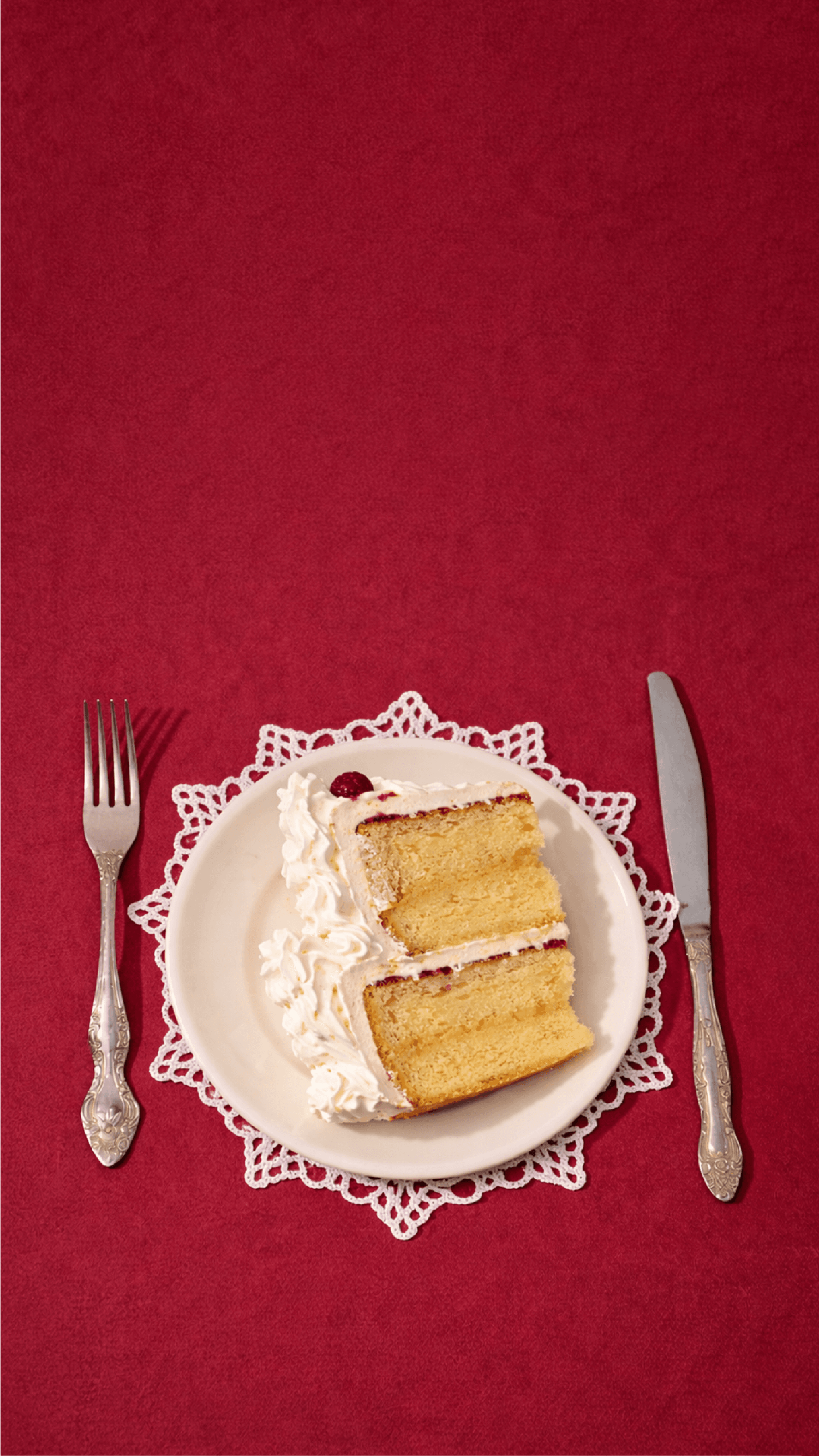 Artisan cake slice presentation